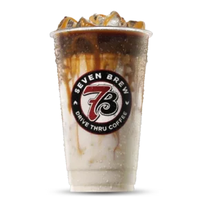 a cup of 7 Brew Blondie iced coffee