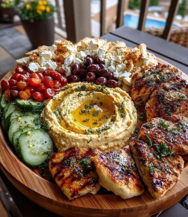 Mediterranean Mezze Platter with Grilled Chicken!