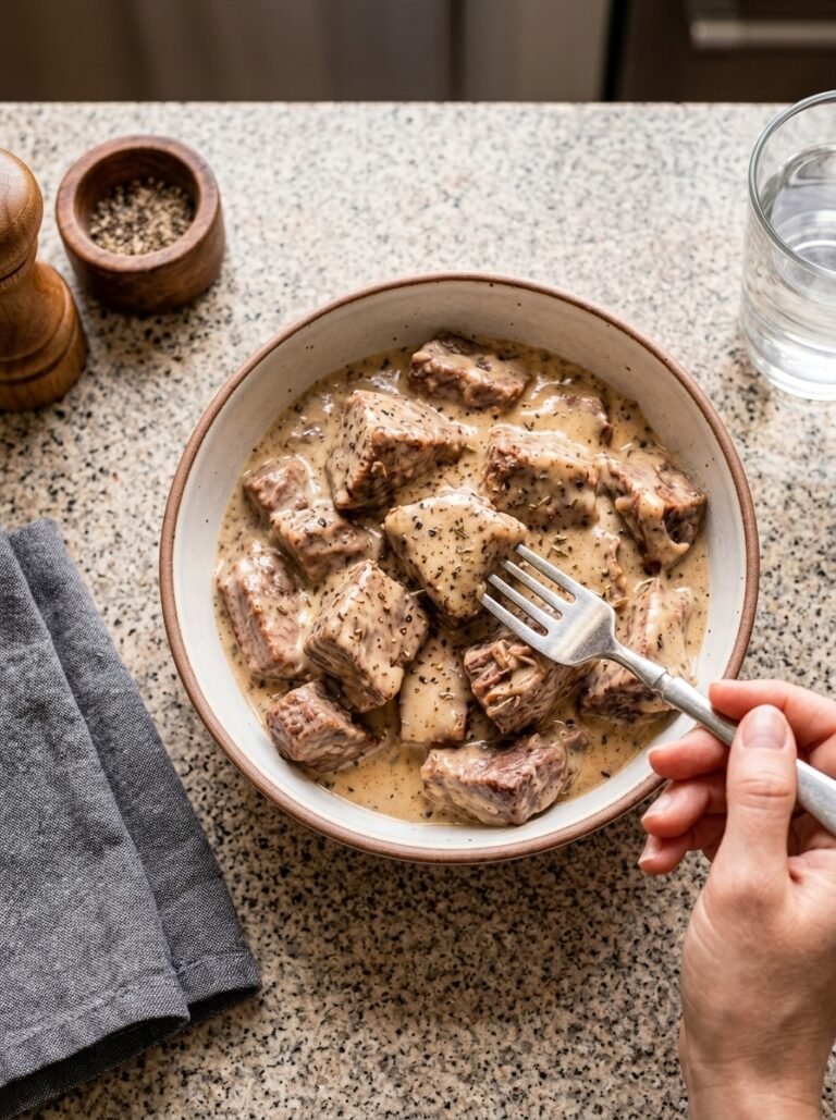 Low Carb Carnivore Slow Cooker Beef Stroganoff Recipe!
