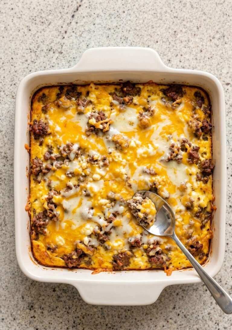Low Carb Carnivore Beefy Cottage Cheese Lunch Bake!