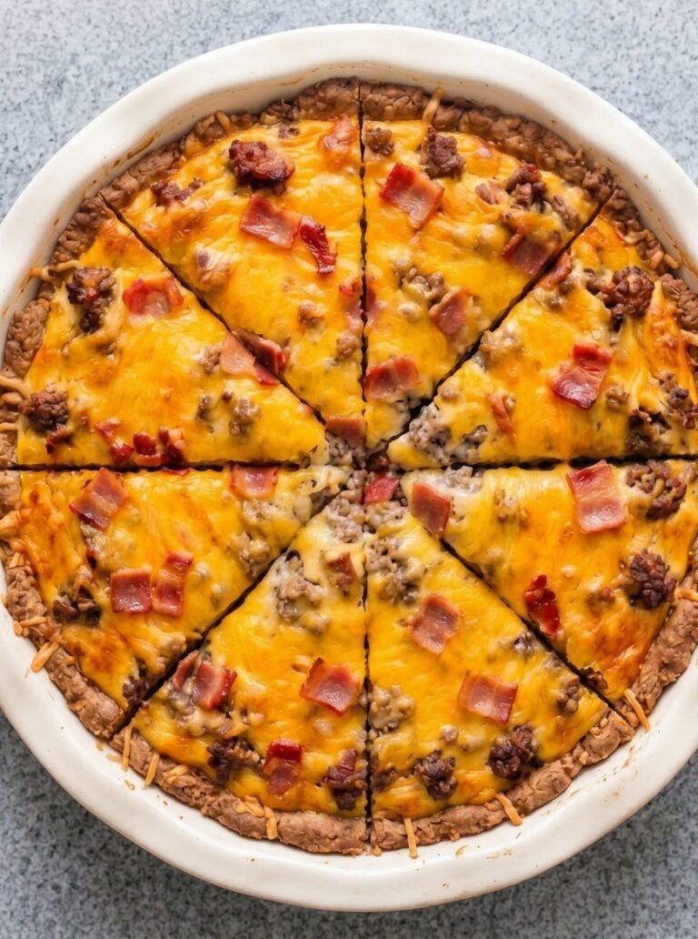 Loaded Carnivore Bacon Cheeseburger Pie!