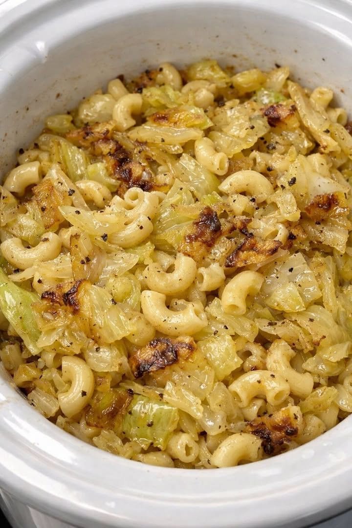 Slow Cooker Poor Man Cabbage and Macaroni!