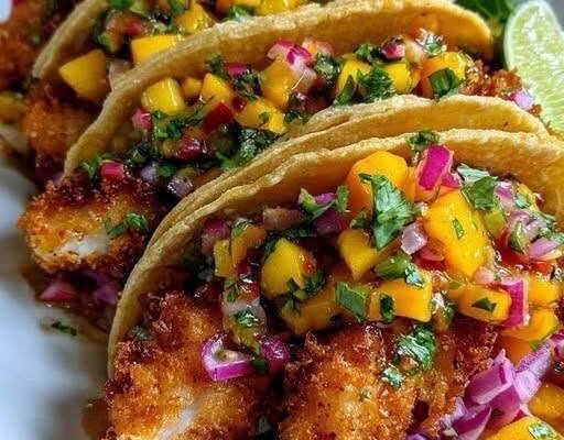 Fish Tacos with Mango Salsa!