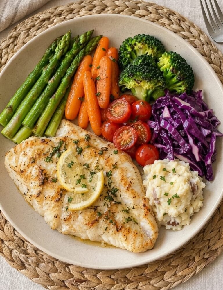 Lemon Herb Grilled Fish with Roasted Vegetables!
