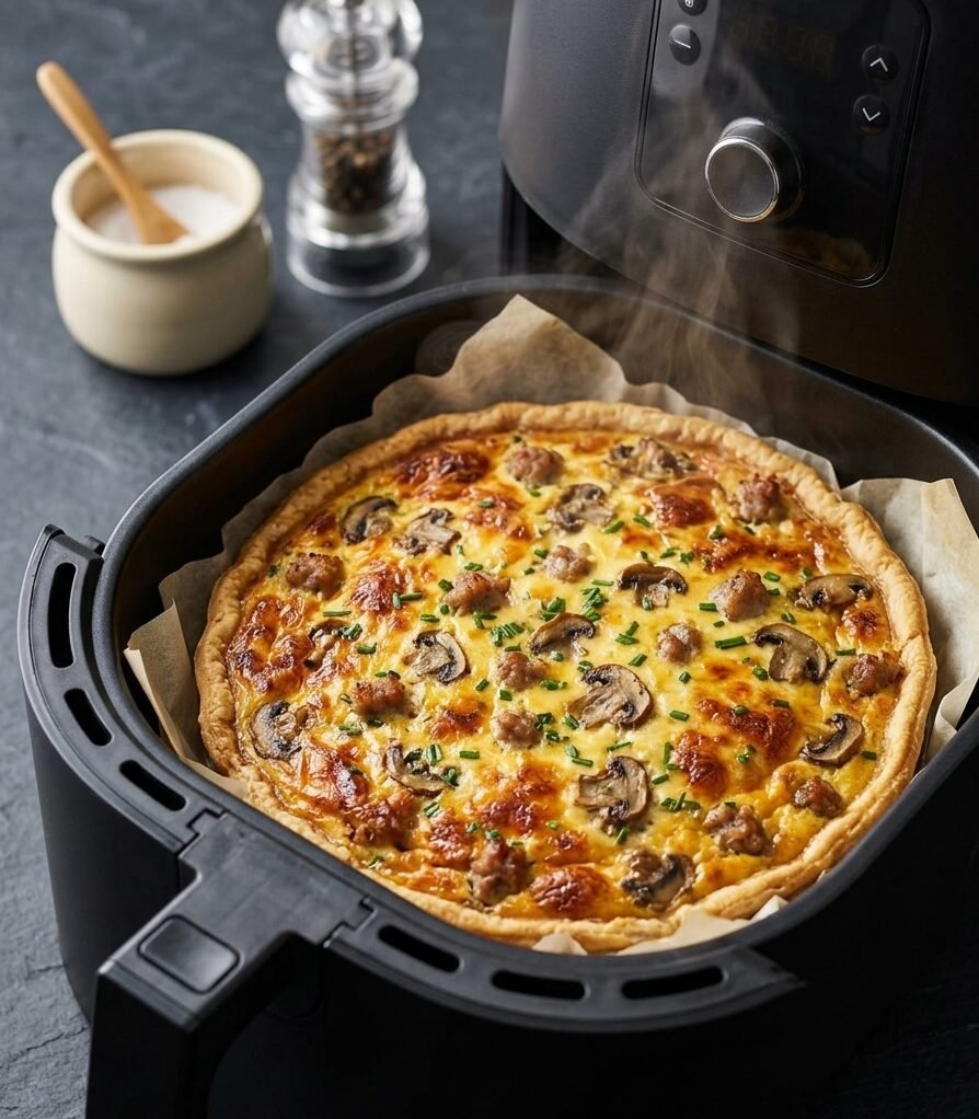 Air Fryer Sausage & Mushroom Quiche!