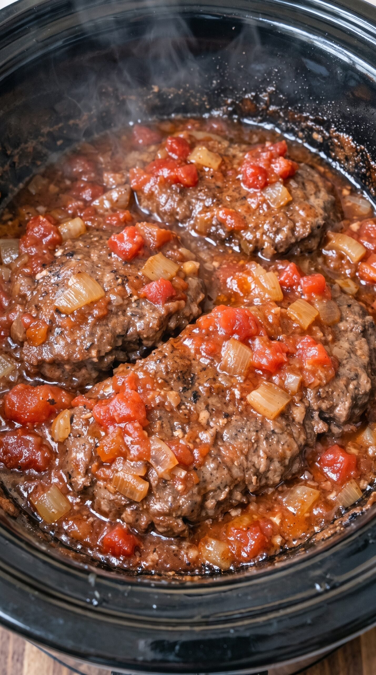 Slow Cooker 4-Ingredient Swiss Steak!