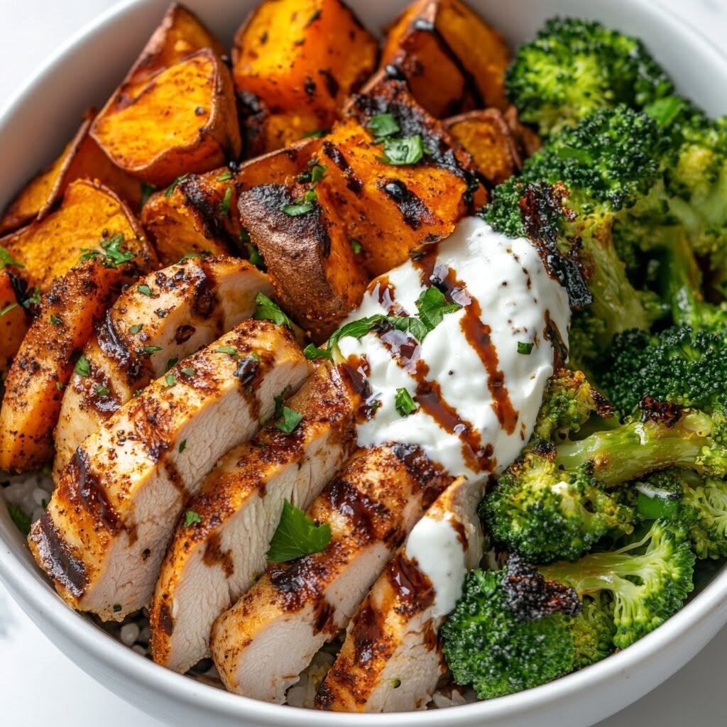 Grilled Chicken and Sweet Potato Bowl