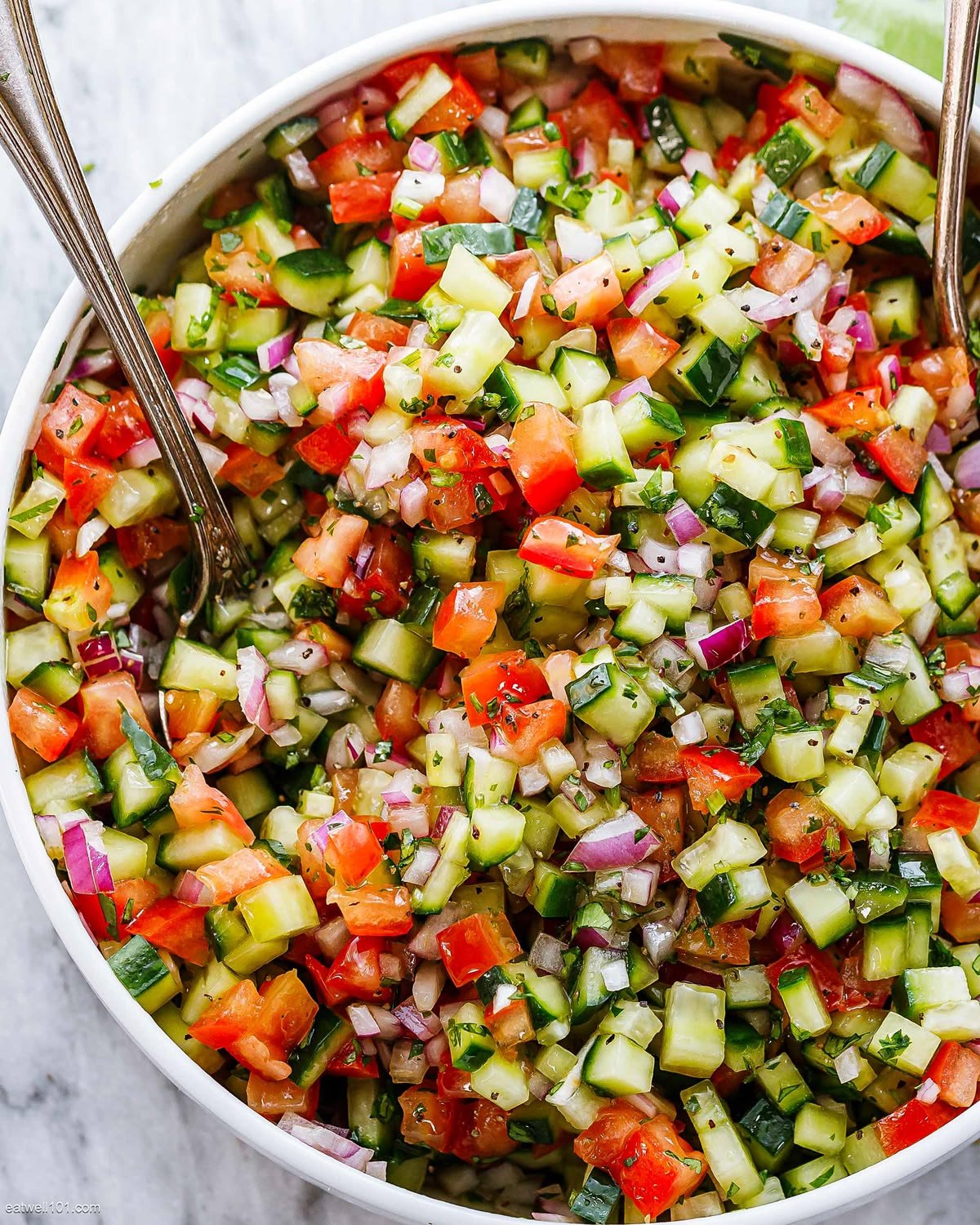 Fresh Mediterranean Cucumber Tomato Salad