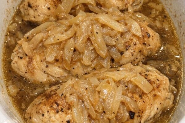 Slow Cooker 4-Ingredient Amish Onion Chicken!