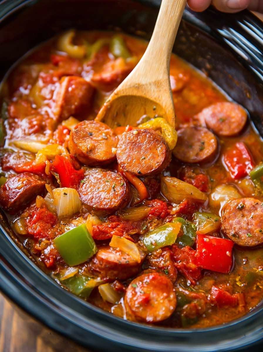 Slow Cooker Sausage and Peppers