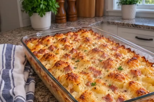 Cheesy Ham and Potato Casserole
