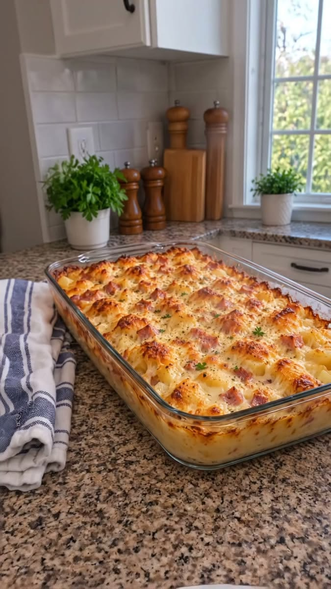 Cheesy Ham and Potato Casserole