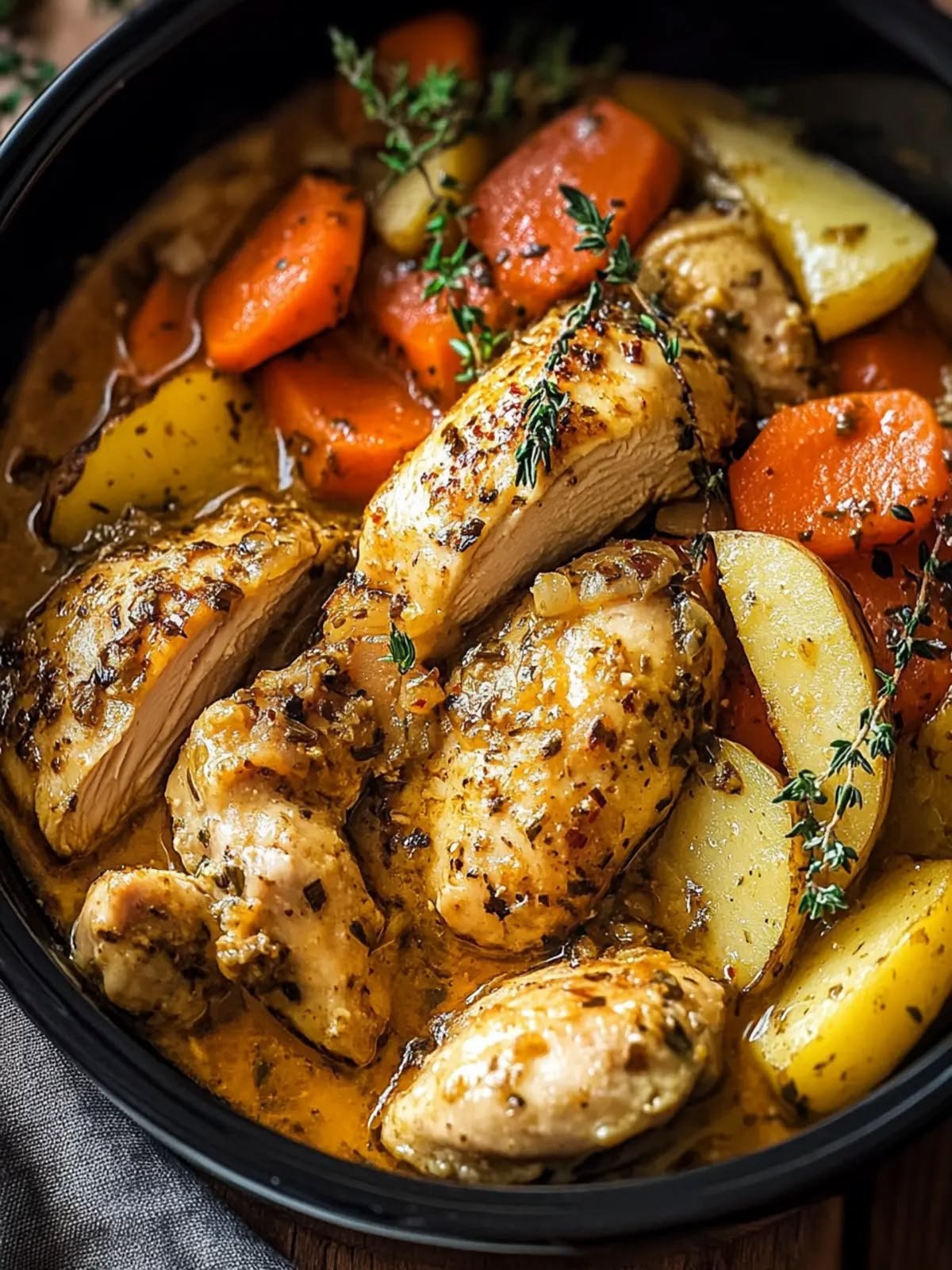 Slow Cooker Garlic Herb Chicken