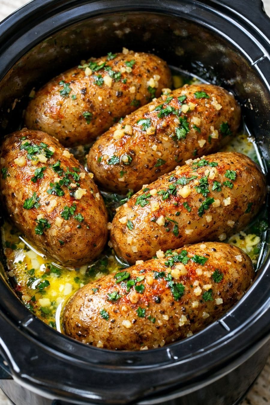 Slow Cooker Garlic Butter Potatoes