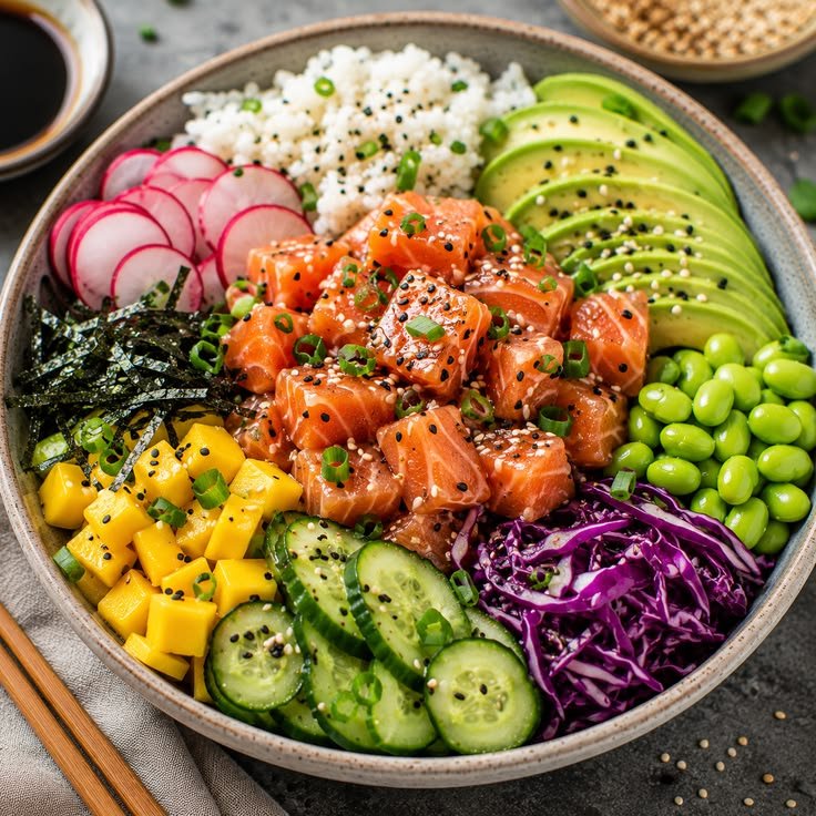 Easy Salmon Poke Bowl Recipe