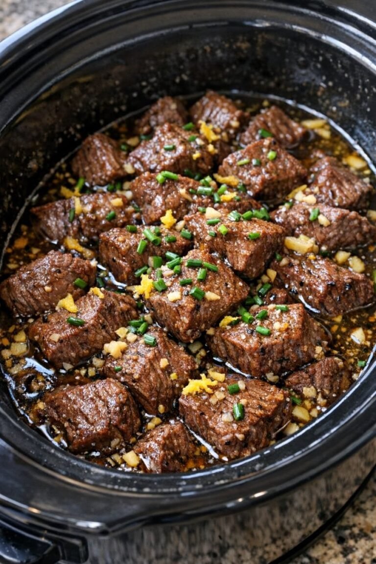 Slow Cooker Garlic Butter Beef Bites Recipe