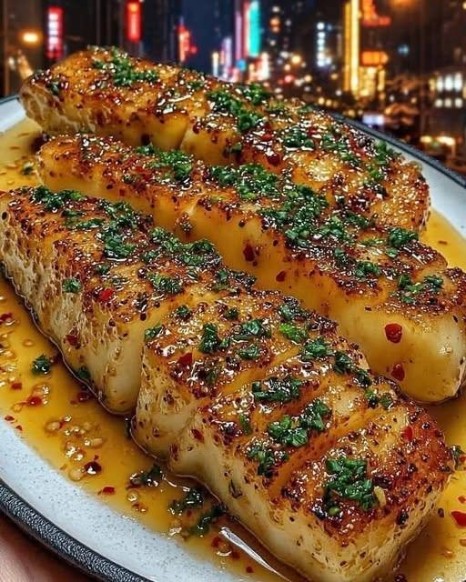 Garlic Butter Cod Strips with Sweet Chili Lime Sauce!