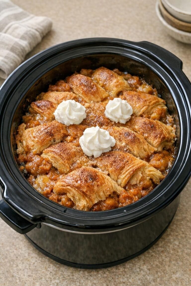 Slow Cooker Peach Cobbler Dump Cake