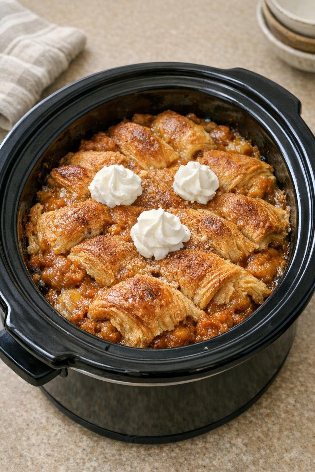 Slow Cooker Peach Cobbler Dump Cake