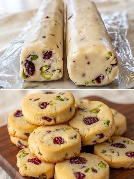 Cranberry & Pistachio Refrigerator Cookies