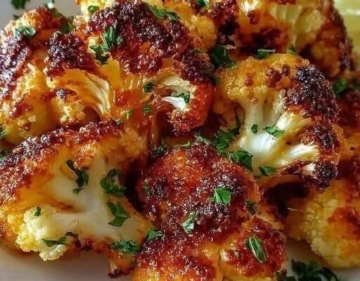 Crispy Honey-Garlic Roasted Cauliflower!