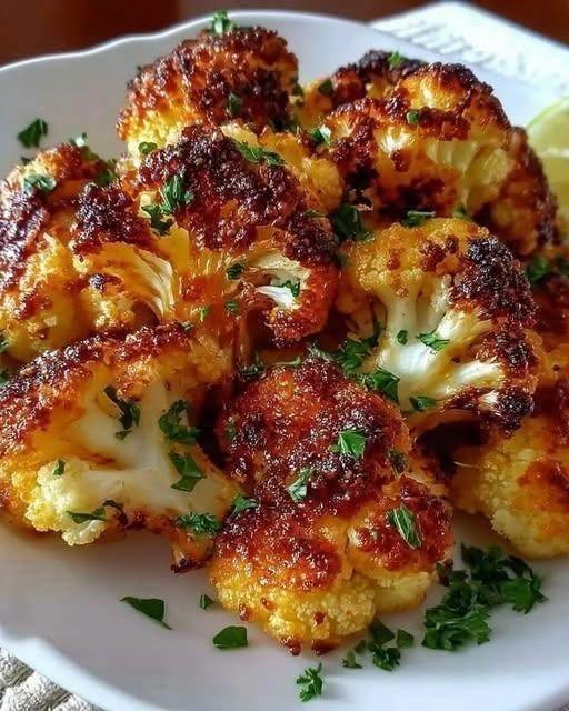 Crispy Honey-Garlic Roasted Cauliflower!
