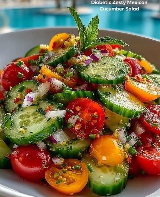 Diabetic Zesty Mexican Cucumber Salad!