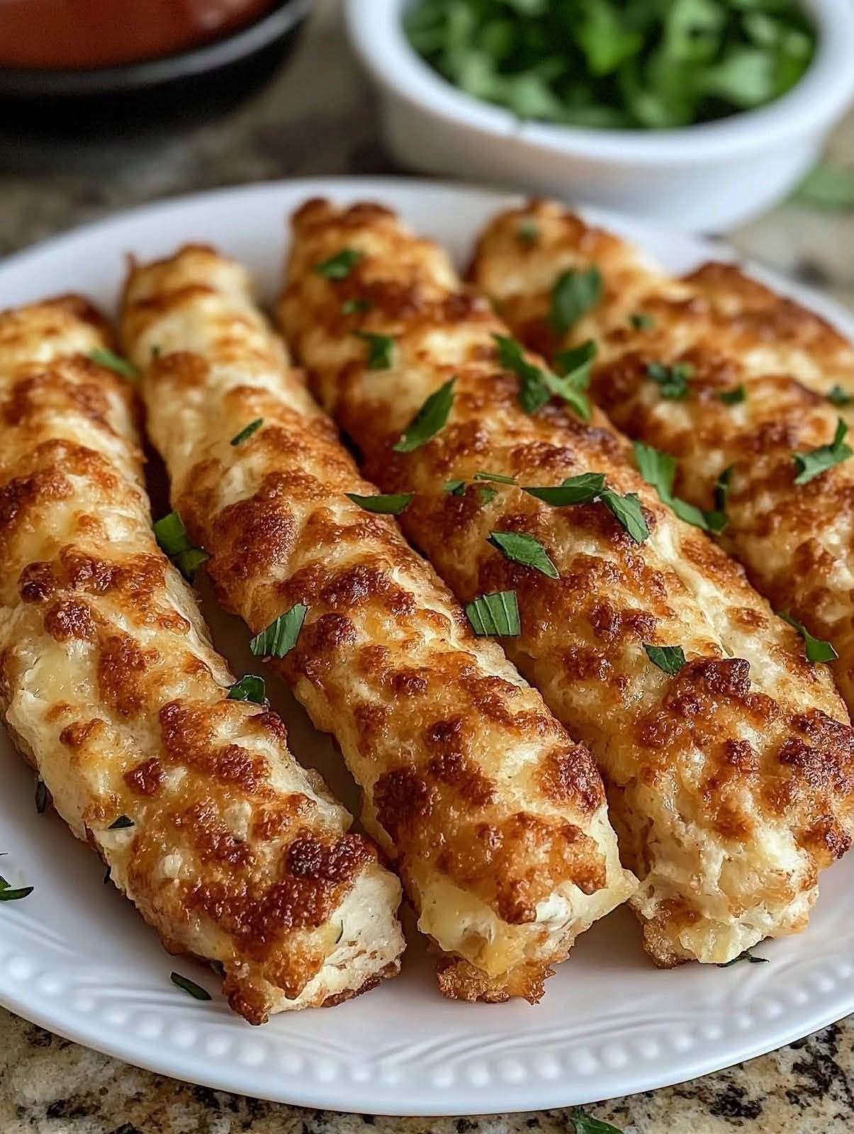Golden, Crispy Cheesy Garlic Breadsticks!
