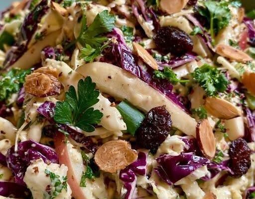 Crisp Cabbage & Fresh Apple Slaw!