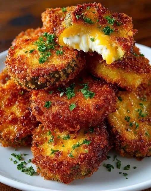 Crispy Stuffed Fried Pickles!