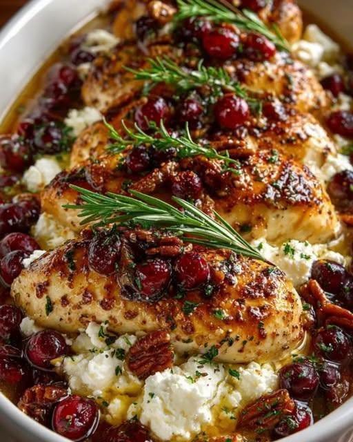 Honey Cranberry Chicken Bake with Ricotta Cheese!