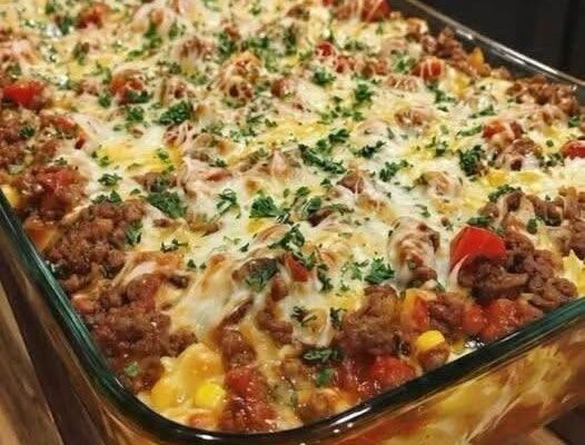 Cheesy Ground Beef Taco Casserole!