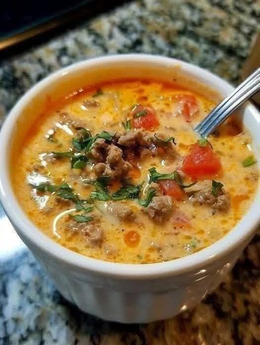 Creamy Parmesan Hamburger Soup Recipe