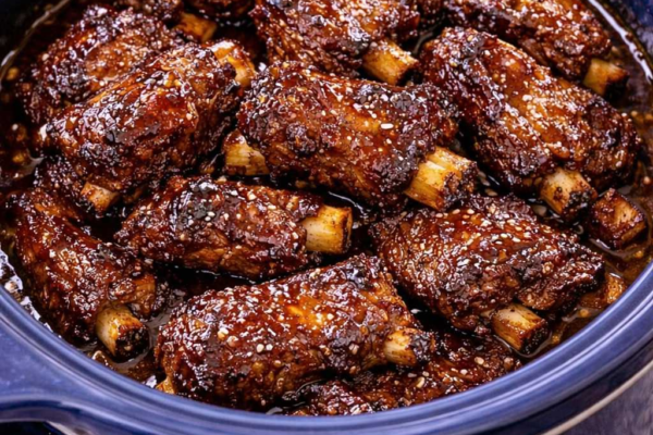 Slow Cooker Sticky BBQ Beef Short Ribs
