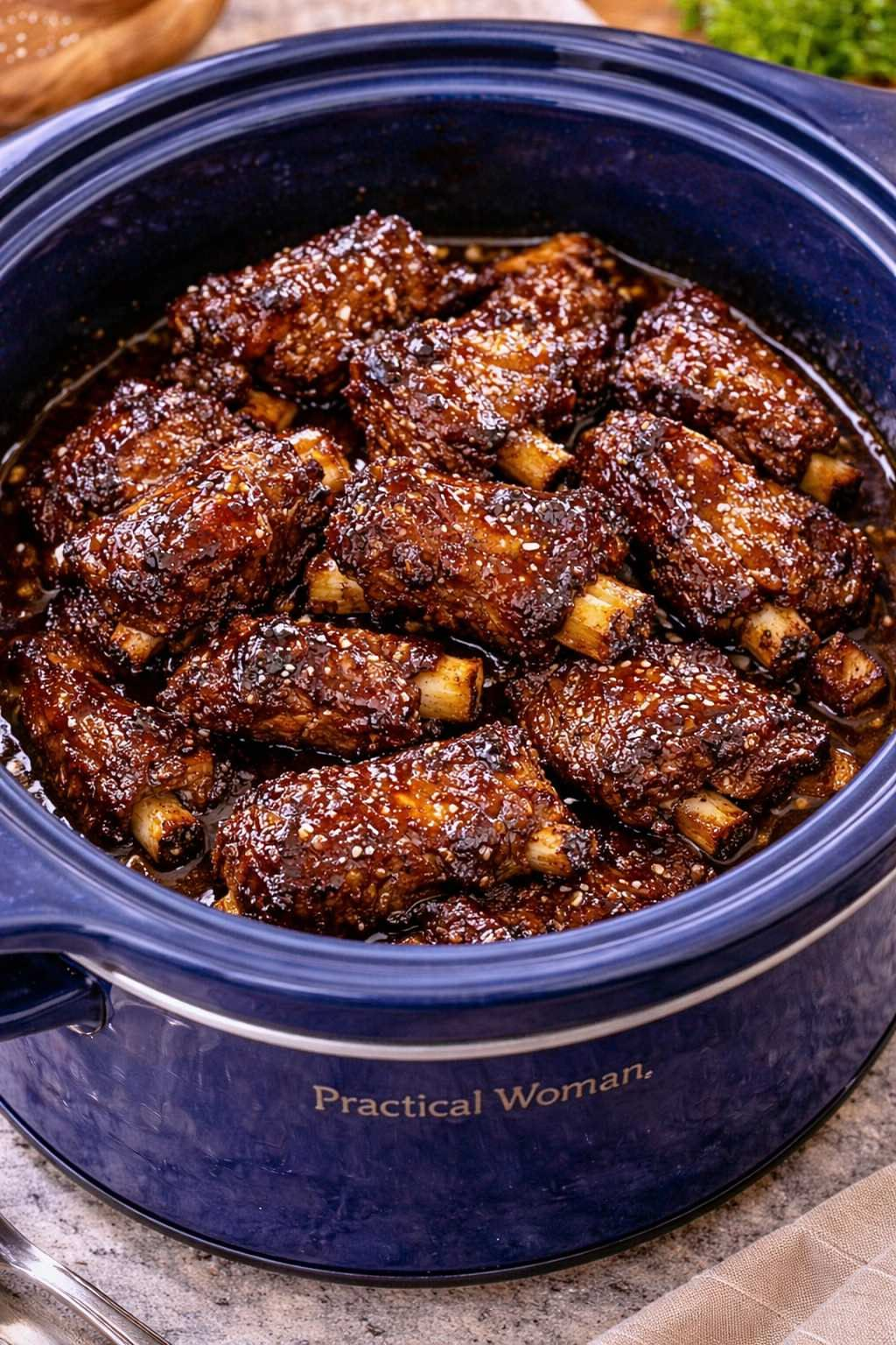 Slow Cooker Sticky BBQ Beef Short Ribs