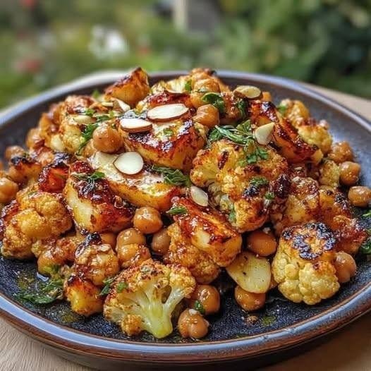 Spiced Roasted Cauliflower and Chickpeas Recipe