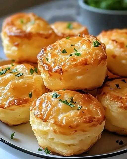 Cheesy Garlic Potato Muffins