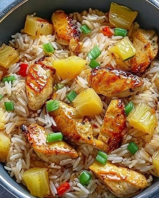 Honey Garlic Chicken and Pineapple Rice Recipe