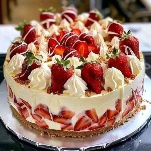 No-Bake Strawberry Cream Cheesecake Recipe