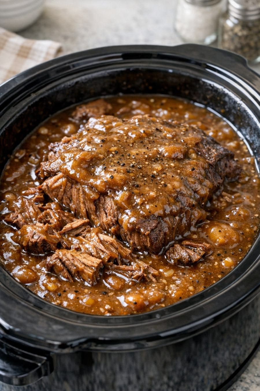 Slow Cooker Beef Pot Roast with Rich Brown Gravy