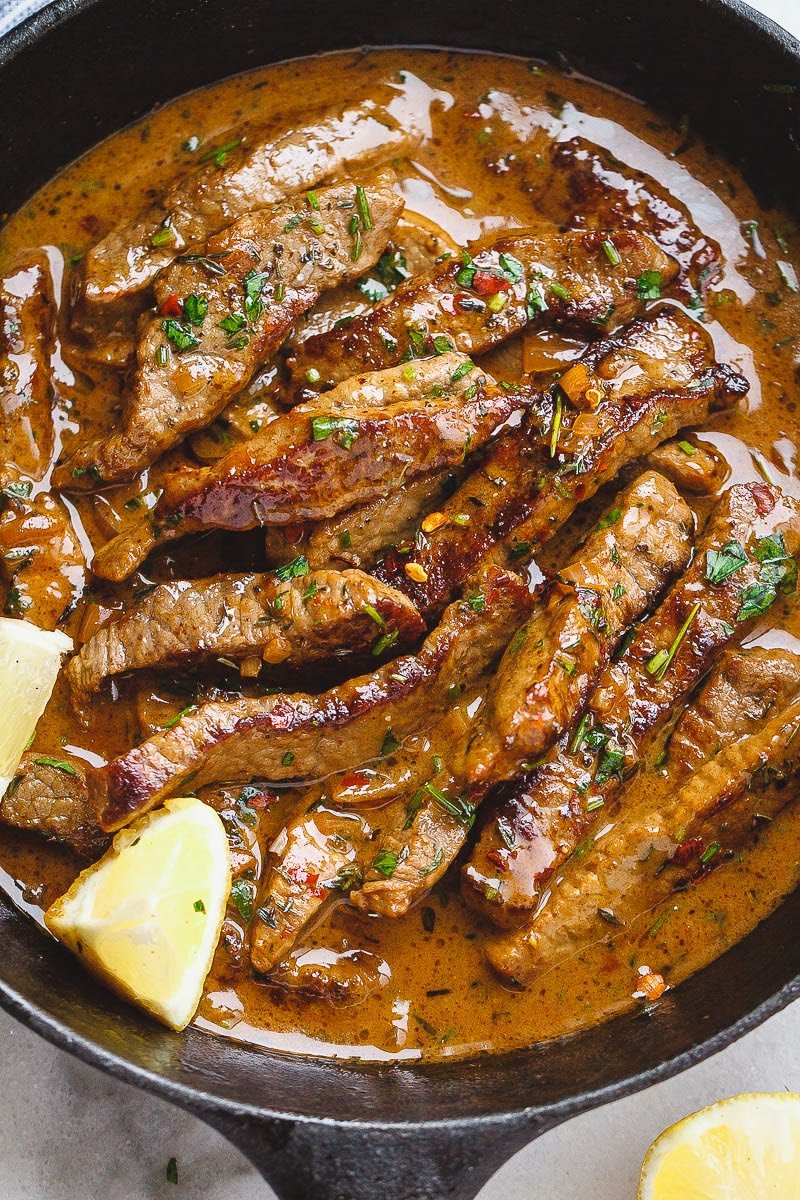 Garlic Butter Steak Bites in Creamy Garlic Sauce