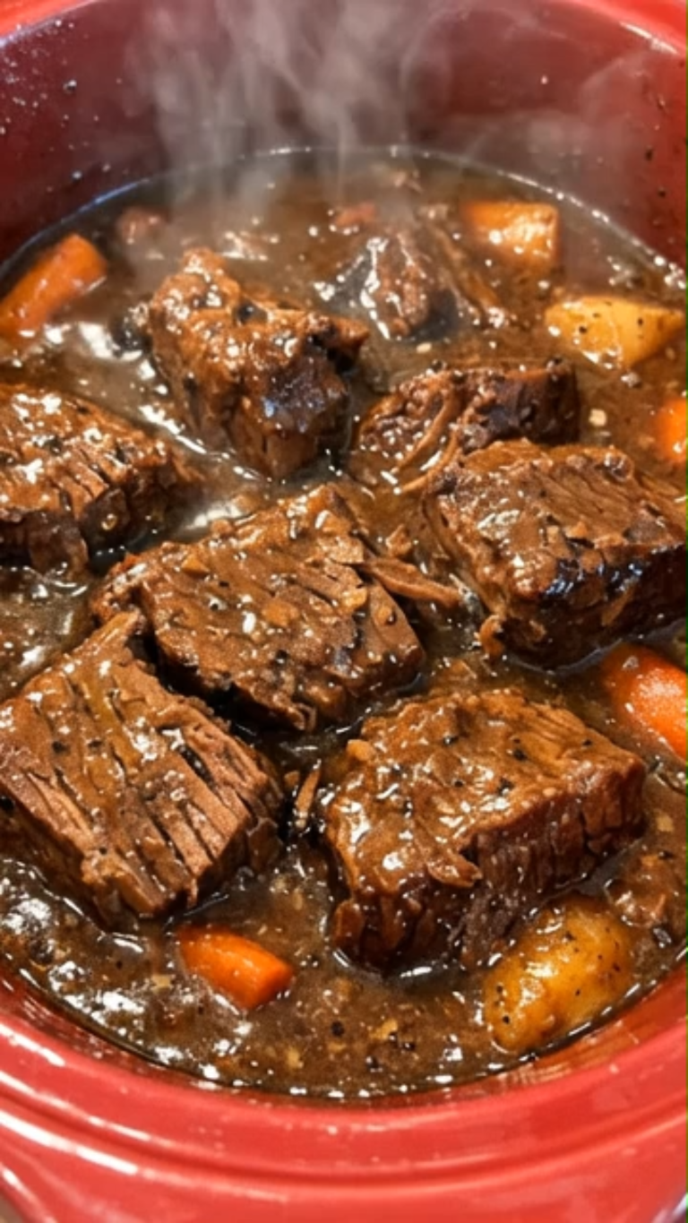 Slow Cooker Beef Tips and Gravy