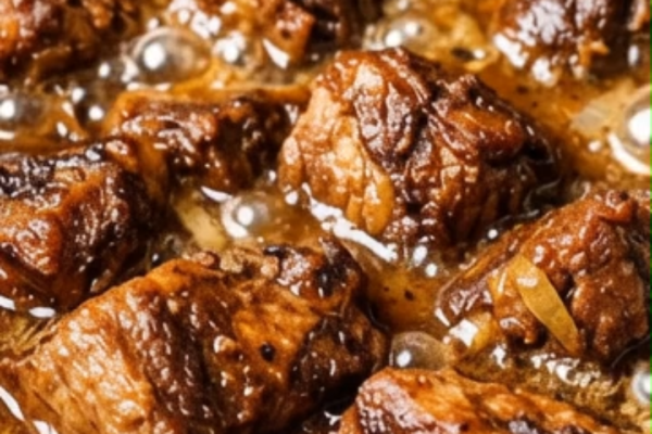 Slow Cooker Tender Beef Chunks with Gravy