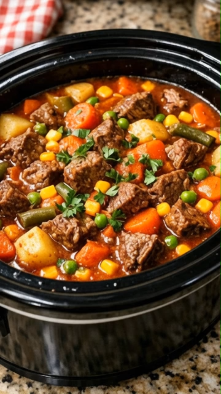 Slow Cooker Vegetable Beef Soup