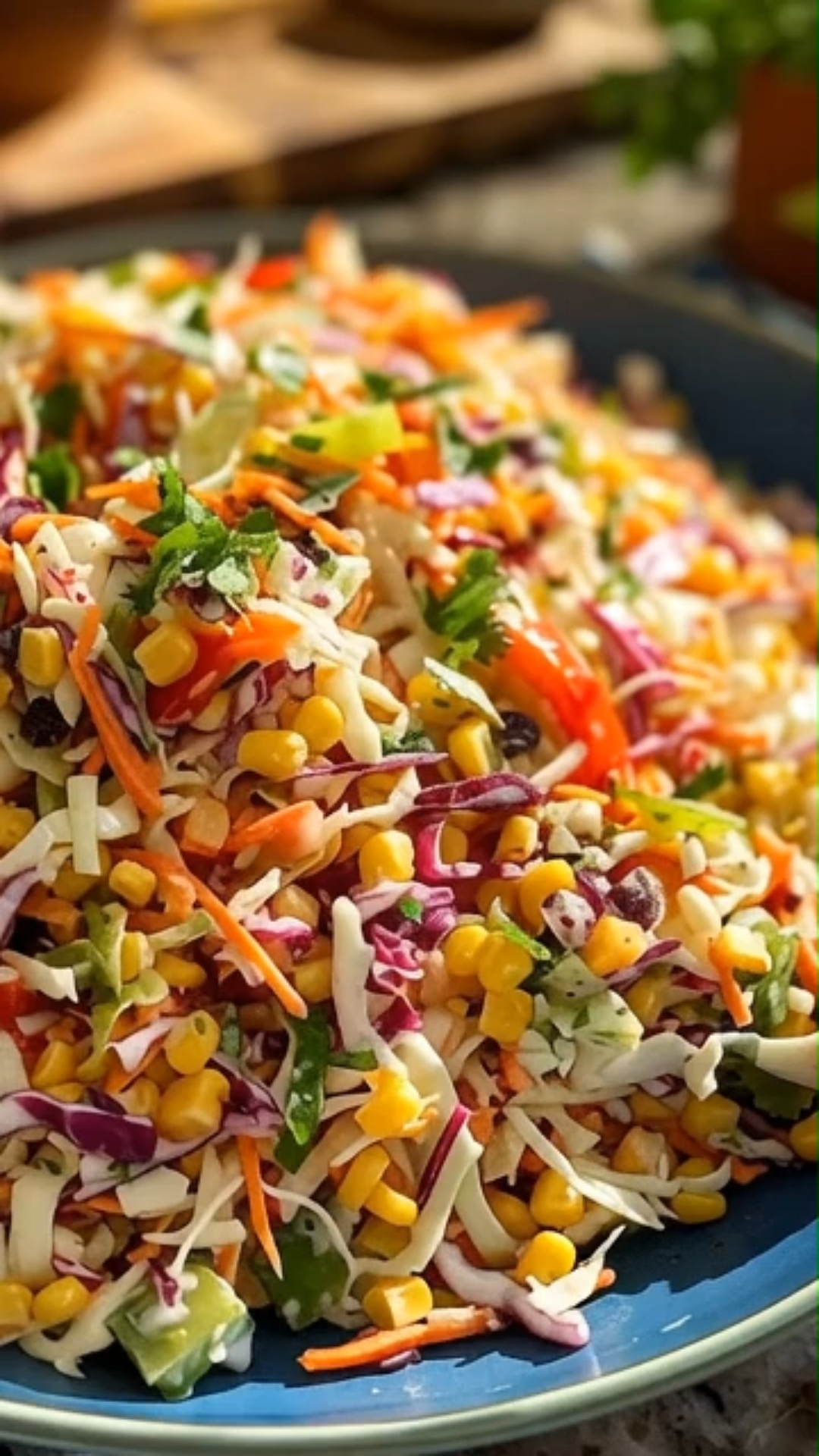 🌈 Crunchy Corn & Rainbow Cabbage Salad