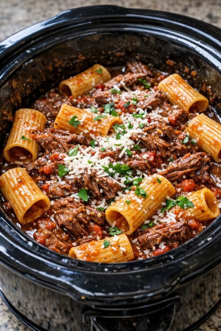Slow Cooker Beef Ragu with Rigatoni