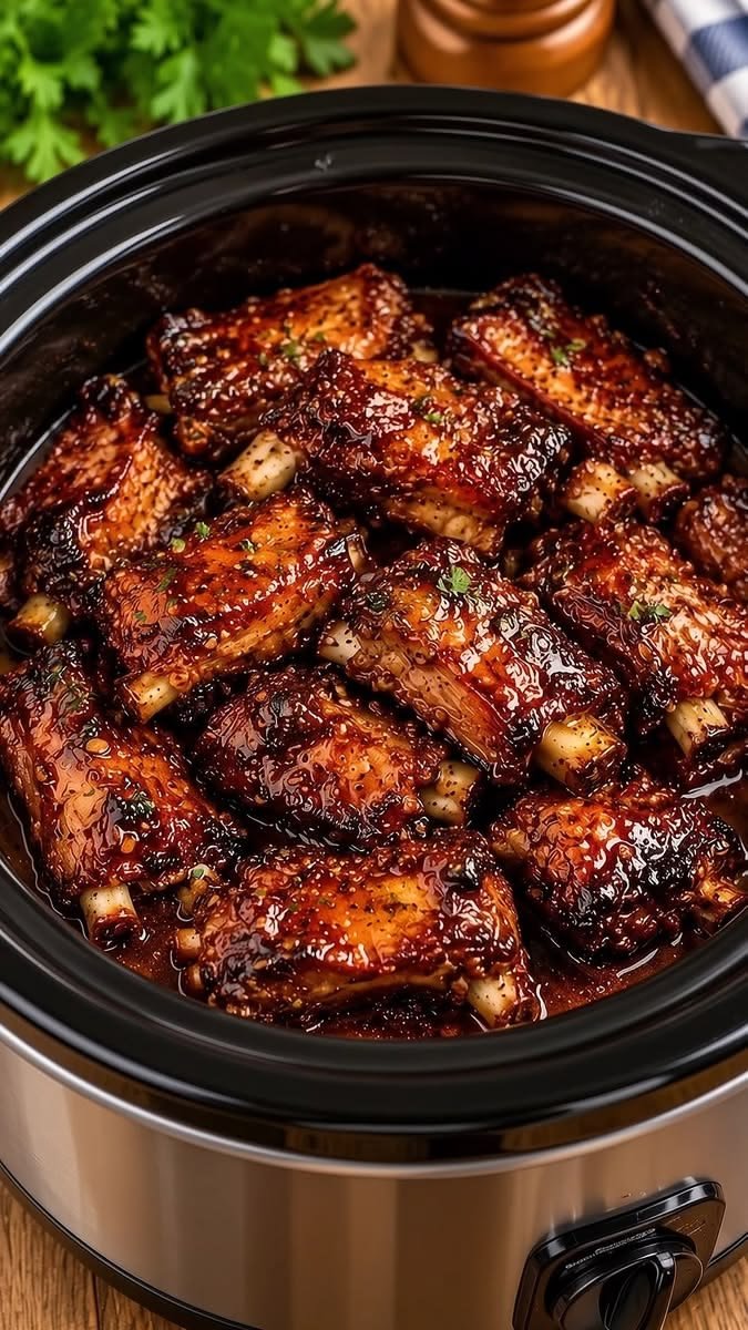Slow Cooker Honey Garlic BBQ Pork Rib