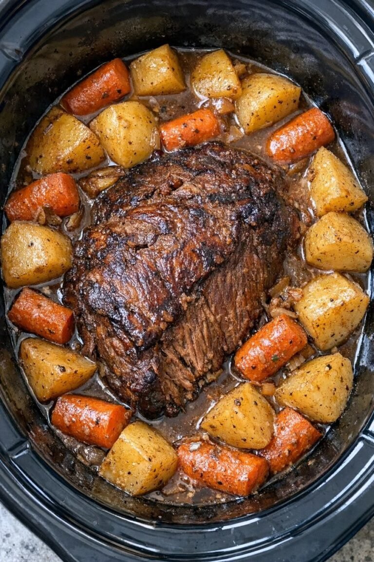 Slow Cooker Pot Roast with Potatoes and Carrots