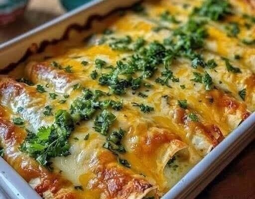 Cheesy Chicken Enchiladas Verde