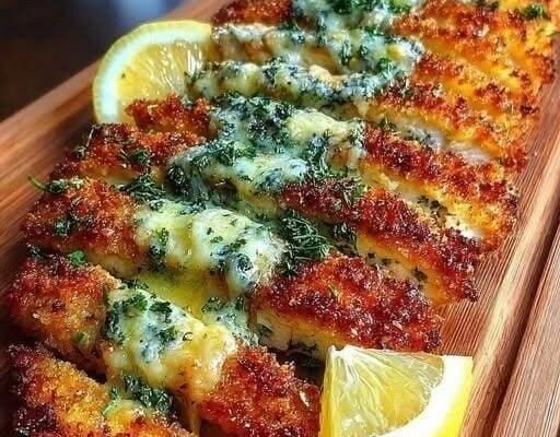 Crispy Garlic Herb Chicken with Lemon Butter